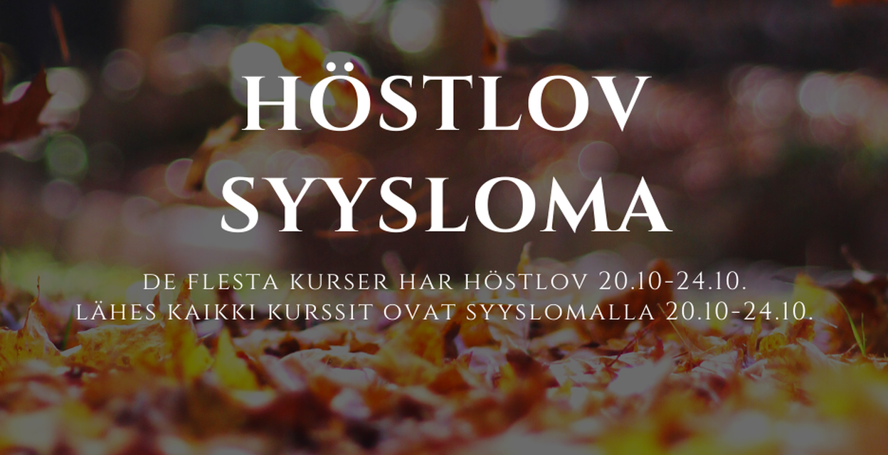 Ifall du inte vet om kursen du deltar i har höstlov eller inte, kolla här på hemsidan. Ta fram kursen och klicka upp "visa alla tidpunkter".